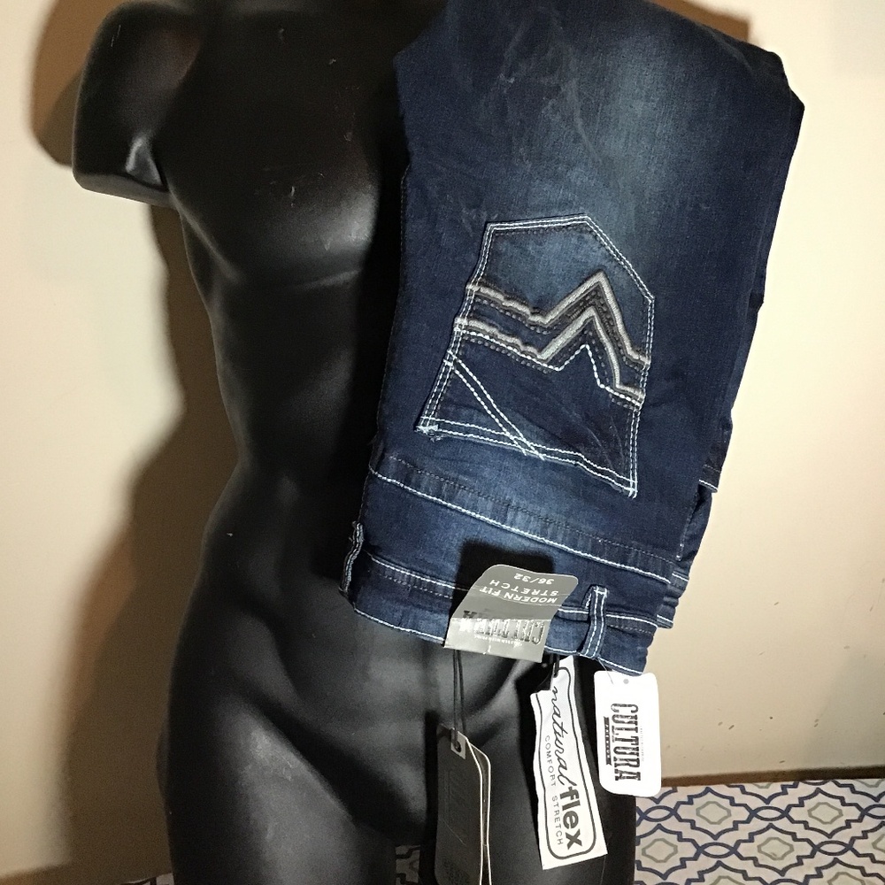 😎#517, CULTURA, men’s jeans size 36X32, NWT, see photos, modern fit 🔥